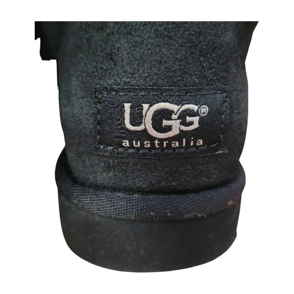 UGG Womens Size 7 Classic Tall II Black Sheepskin Shearling Fur Lined Boots - Picture 6 of 10